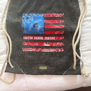 Alternative Black and Blue Graphic Drawstring Backpack